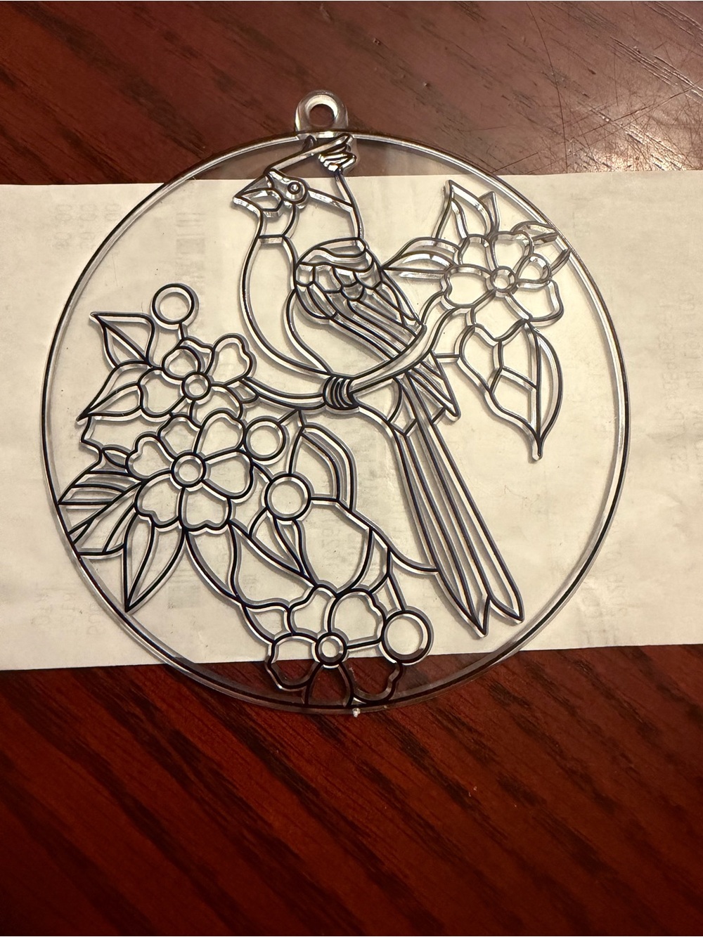 ✴️New✴️Clear Acrylic Cardinal & Floral Suncatcher (2/$15)